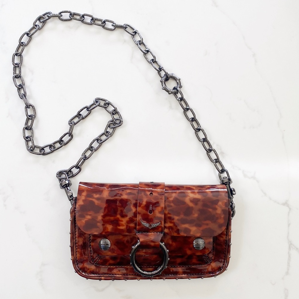 Zadig & Voltaire Kate Chain Wallet Bag Tortoise